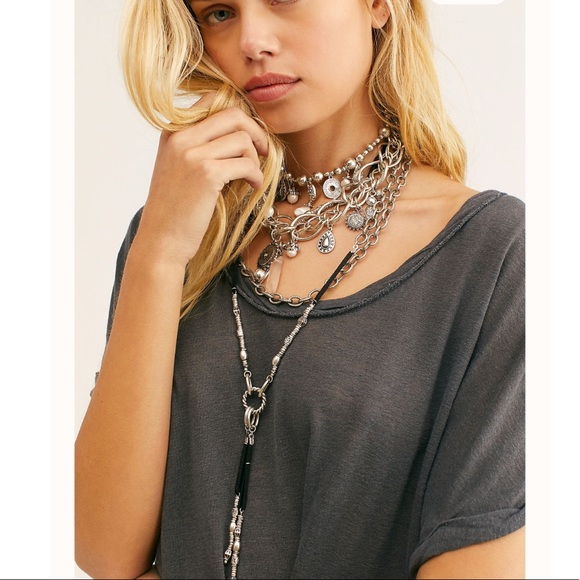 NWT Free People Under The Sun Tee in Black - Picture 4 of 7